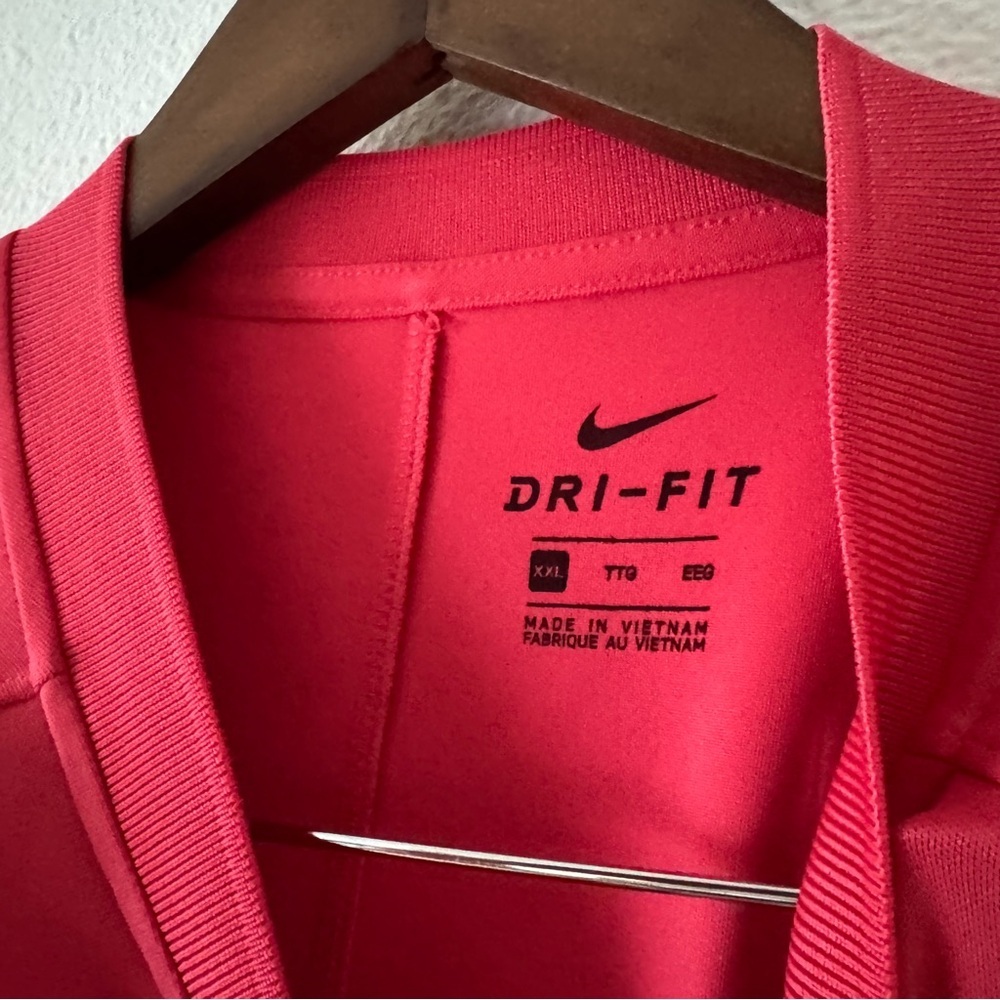 Nike Dry Momentum Polo XXL Pink Bold Performance Golf Shirt Athletic PGA Sporty - Picture 6 of 11